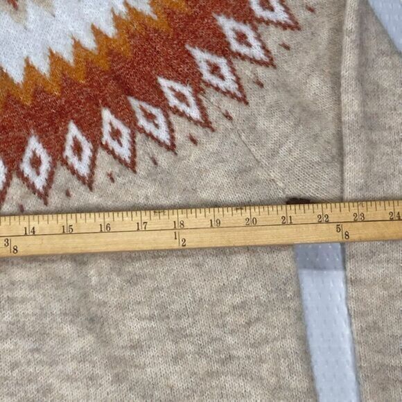ASPEN Wool Blend Fair Isle Turtleneck Sweater Women XL Brown Ski Winter Pullover - Picture 7 of 12